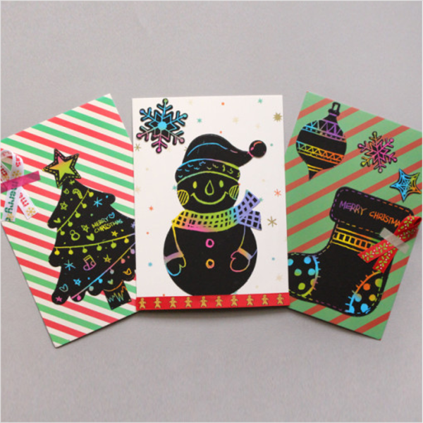 크리스마스 스크래치 카드&amp;봉투 10SET