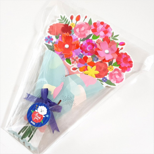 카네이션 꽃다발 카드 (5인용)