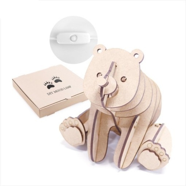 나무 꿀 곰 무드등 만들기 DIY/KIT (설명서, USB 램프 포함)