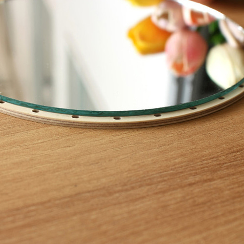 라탄 거울 만들기 재료 원형거울 19cm 자작나무합판 20cm