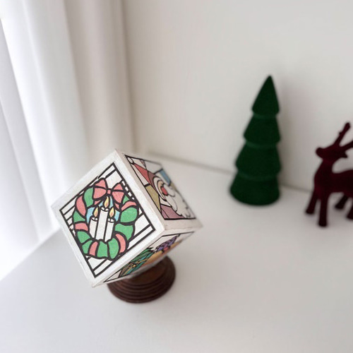 한지공예 크리스마스 미니 큐브 램프 조명 인테리어 DIY