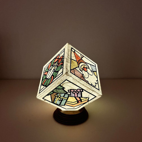 한지공예 크리스마스 미니 큐브 램프 조명 인테리어 DIY