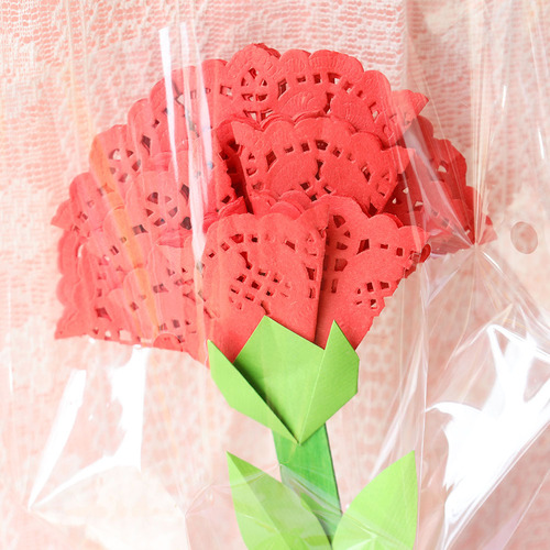 DIY 한 송이 카네이션 꽃다발 만들기 페이퍼 키트 종이공예