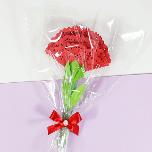 DIY 한 송이 카네이션 꽃다발 만들기 페이퍼 키트 종이공예