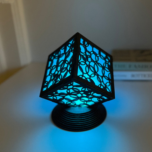 크로마 LED 큐브 램프 만들기 DIY 조명인테리어 한지공예