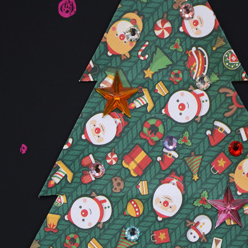 DIY 키트-스크래치 페이퍼 크리스마스 트리 포스터 종이접기(5인용)
