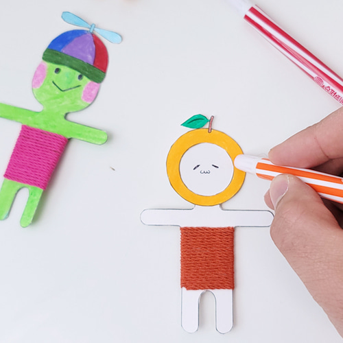 걱정인형 만들기 패키지 DIY KIT(5인) 컬러링 도안 그림그리기 색칠하기