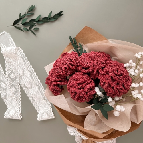 오월의 카네이션 한아름 꽃다발 - 코바늘 뜨개 DIY 패키지