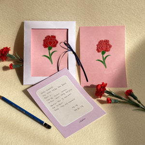 핑크 자수 카네이션카드 만들기 DIY KIT