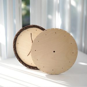 자작나무 라탄시계 합판 지름 25cm